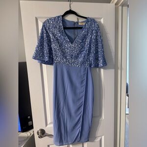 Maya Blue Sequin Midi Dress